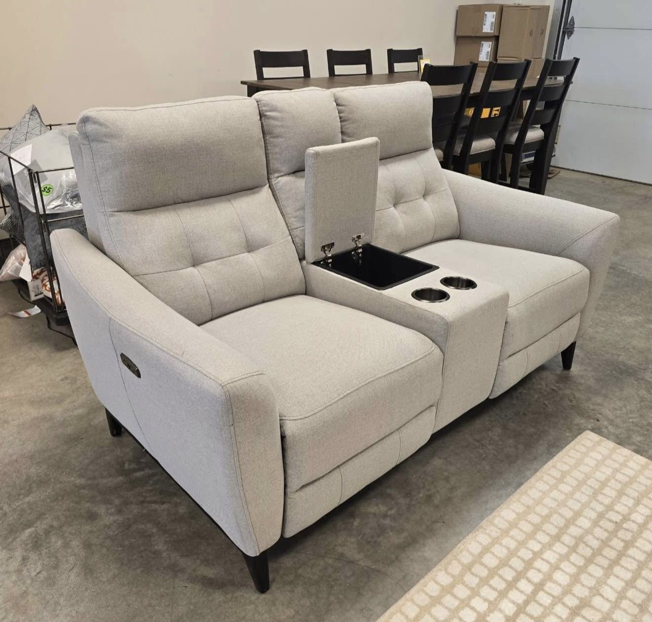 Alpendale Fabric Power Loveseat with Power Headrests