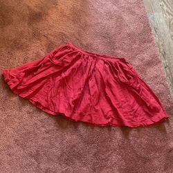 Red Linen Skirt
