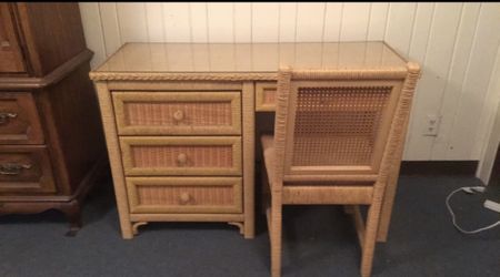 Henry Link Wicker Desk and Chair