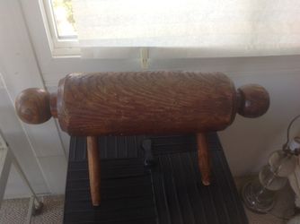 ANTIQUE SOLID WOOD OAK FOOTSTOOL