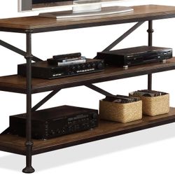 Industrial Wood Console Table 