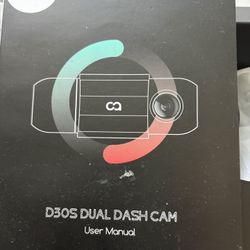 COOAU D30S 4K Dash Cam with GPS Wi-Fi, Front and Inside Dual 2.5K+1080P, Black