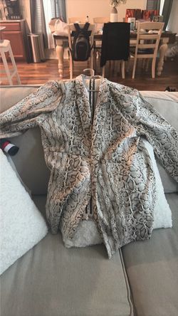 Snakeskin Print Open Front Blazer Size XL