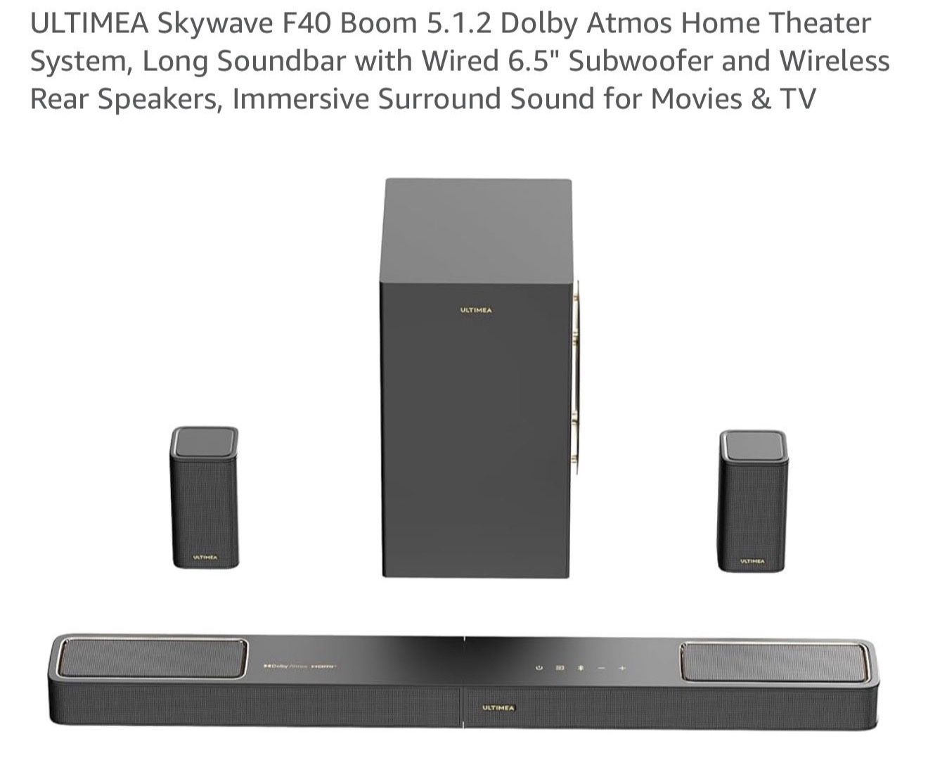 Brand New In Box F40 Sound Bar And Subwoofer W Rears