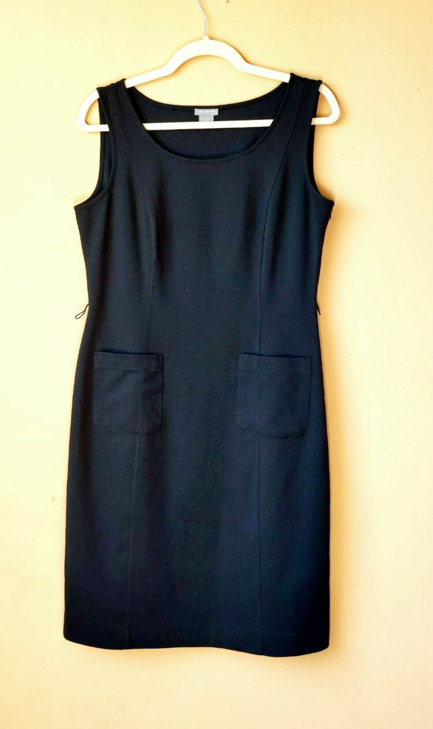 Ann Taylor Shell Dress With Pockets/ Sleeveless Black Dress Women's Size 6 M Medium L Large
