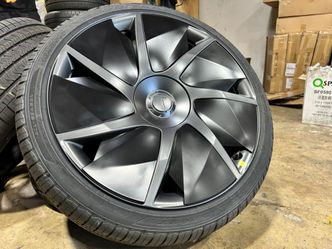 ￼ 👨🏻‍🔧⛈️❄️ALL SEASON 21" OEM NEW 2026 Tesla Model S Plaid VELARIUM WHEELS GOODYEAR