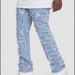 ROMWE Street Life Men Floral Print Frayed Edge Jeans
