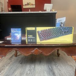 Rainbow Backlit Gaming Keyboard & Wireless Mouse Set
