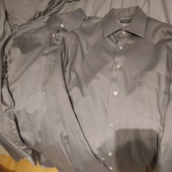Men's grey button up dress shirts 15 32/33