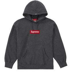 supreme box logo sweater charcoal size M