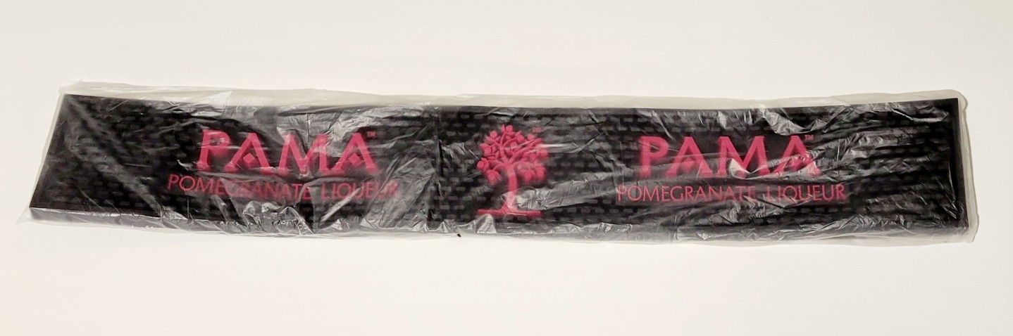 PAMA Pomegranate Rubber Bar Spill Mat 23.5” x 3.5” - PAMA Liqueur Spill Mat NEW