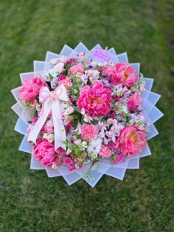 Large Pink Peony and Mixed Flower Bouquet