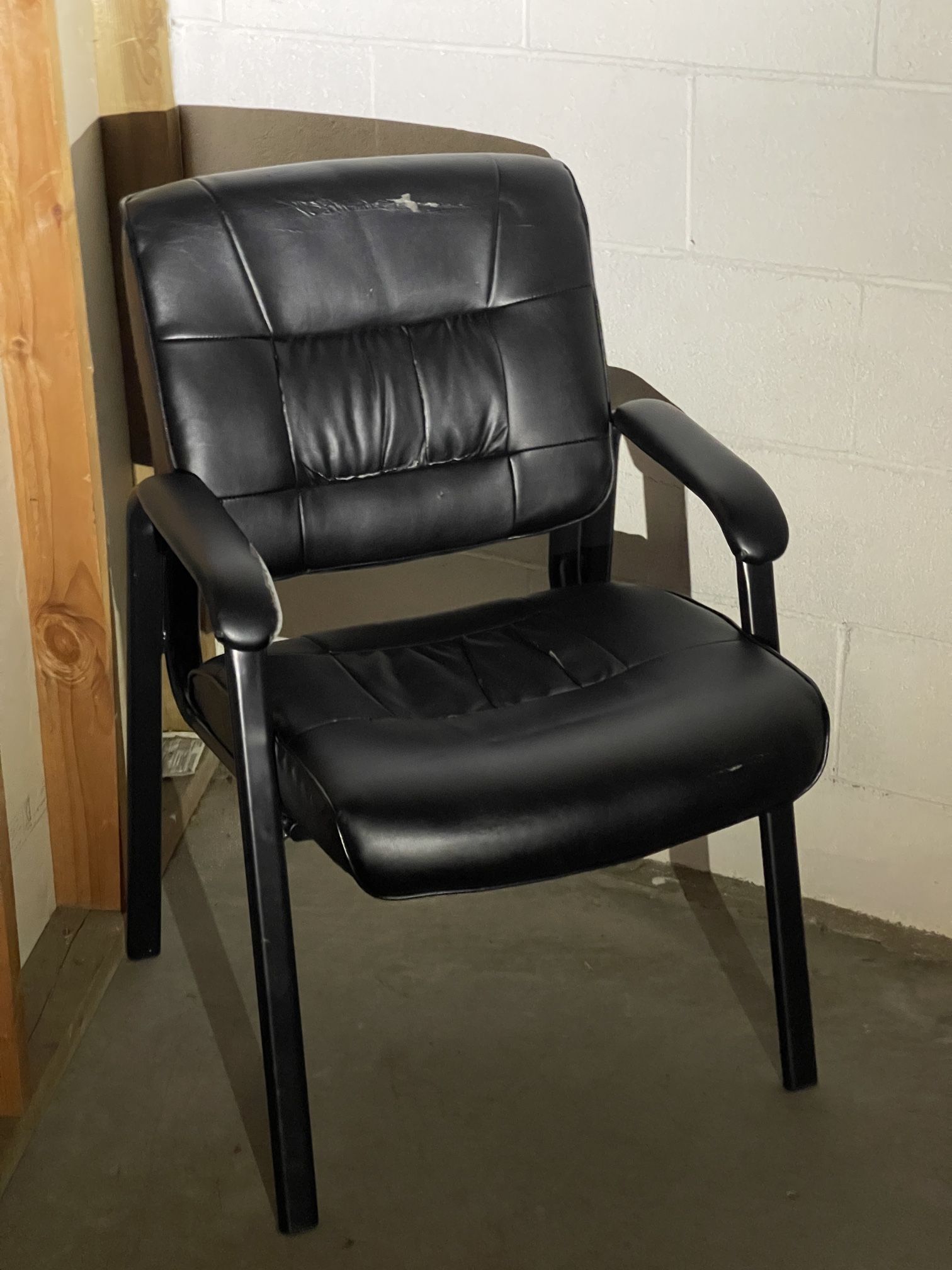 Sturdy Black Faux Leather Office Chair