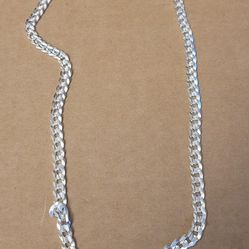 Men's 7.6mm Curb Chain Necklace In Stirling Silver 24"