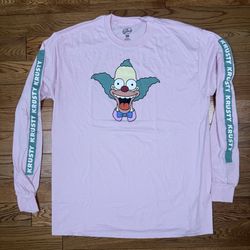 New The Simpsons Krusty The Clown long-sleeve L/S T-Shirt sz: Large