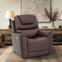 Weslin Leather Zero Gravity Power Recliner with Power Headrest