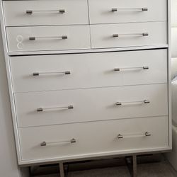 Modern White High Gloss Chest Dresser