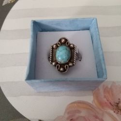 VTG Native Amercan Blue Stone Ring