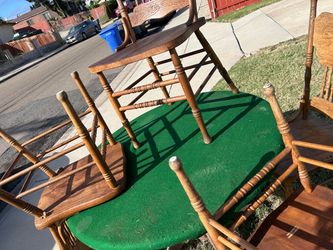 Free 4 wooden chairs & card table!