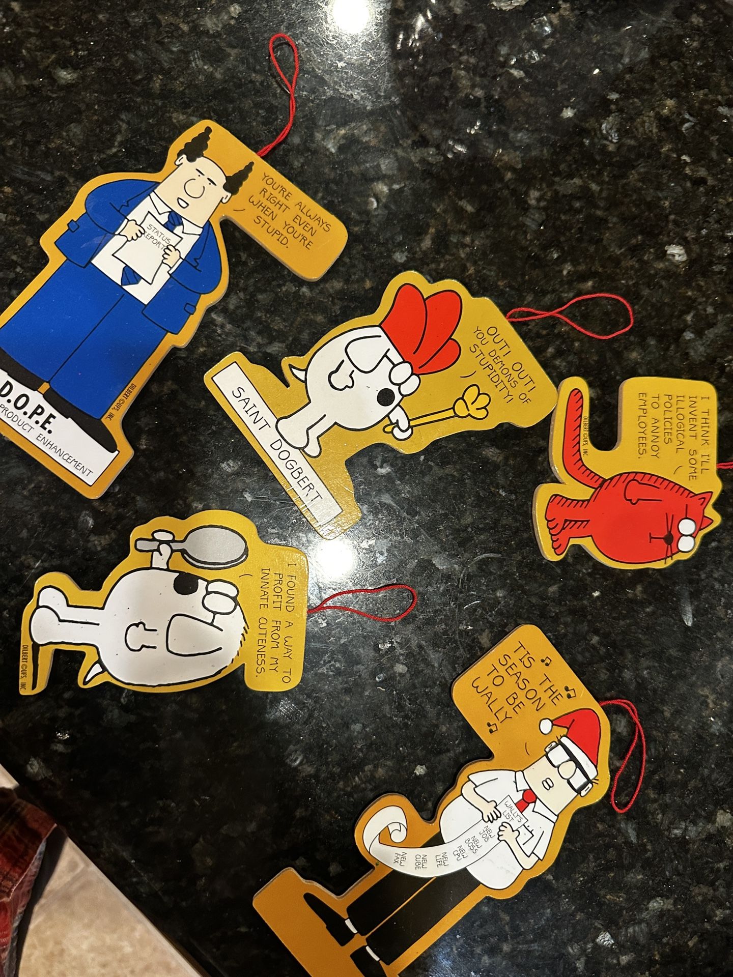Vintage Wood Dilbert Ornaments