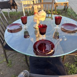 Glass Table Four Chairs