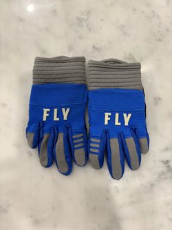 Fly Racing Motocross Gloves Blue Gray