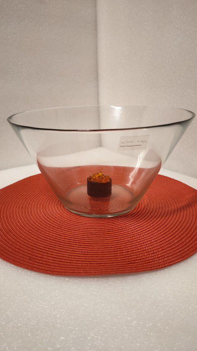 Translucent Red Square Bowl – 11 Inches