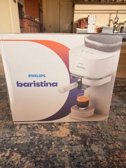 New PHILIPS Baristina Espresso Machine, Grinds, Tamps & Brews, Natural White
