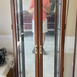 4 Glass shelf lighted Curio Cabinet 2 Of 2 Listed 