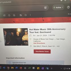 Hot Water Music Tickets - Great Seats 