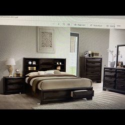 6 Pc Queen Bedroom Set With Mattress