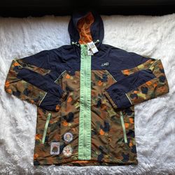 LRG Lifted Research Group Panda Roots Windbreaker Jacket Men's Size Small New!