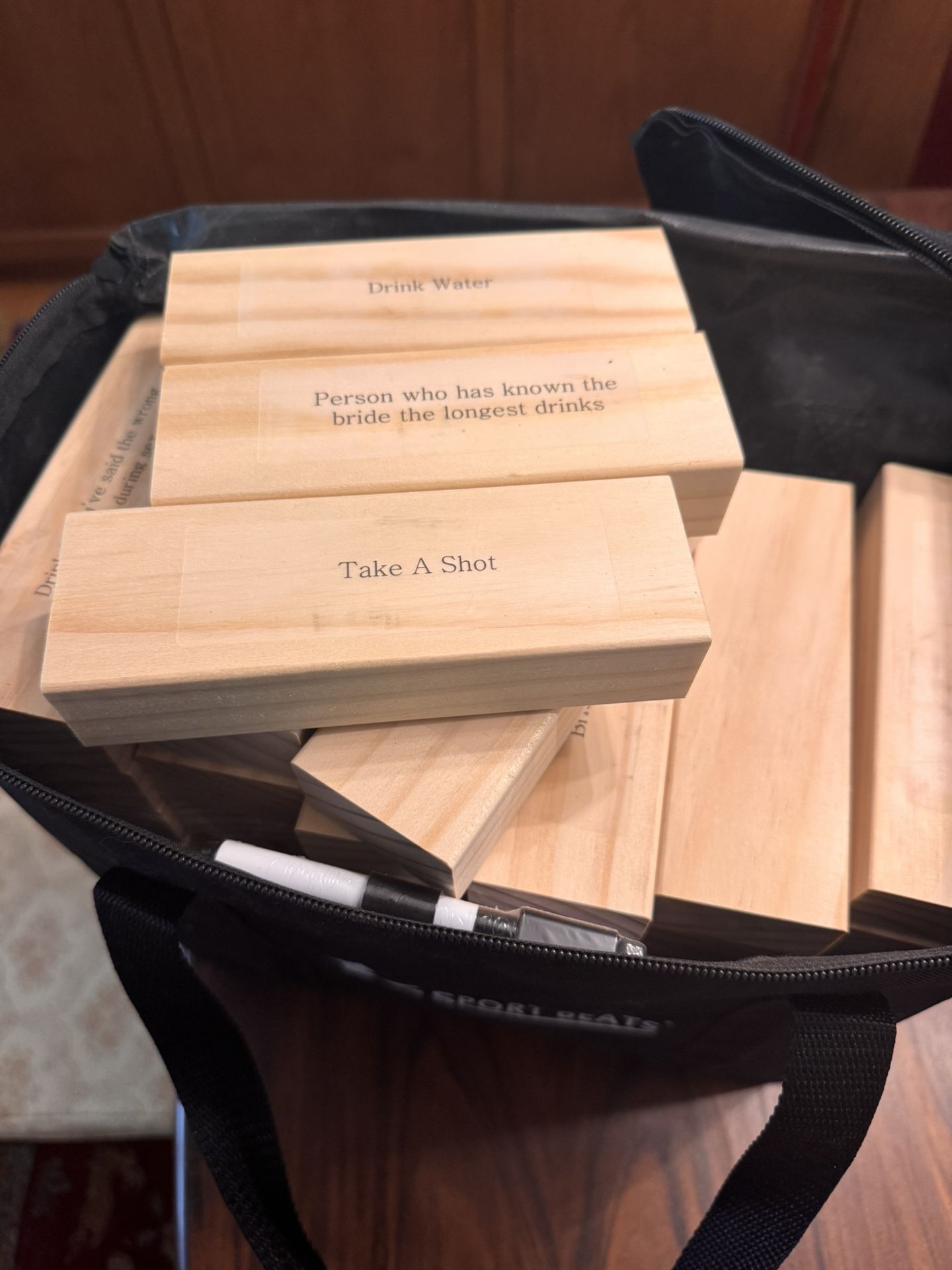 Bachelorette Party Themed Jenga Blocks