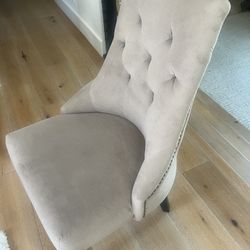 Tufted World Market Plush Dining Chairs (2)