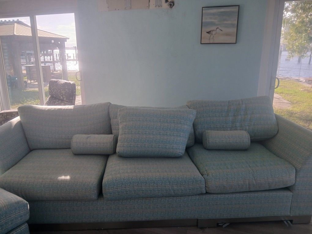 Couch With Love Seat Blue