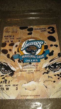 Jacksonville Jaguars Inaugural Game Day Ticket Sept 3 1995