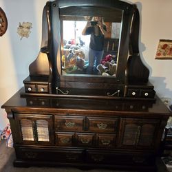 Really Nice Dresser, Etched Mirror and Chest of Drawers
