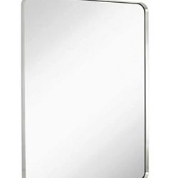 2 Brushed Nickel Rounded  Edge Mirrors