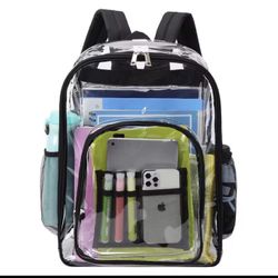 Backpack for Boys and Girls Transparent See-through Backpack for School Travel and School Sports Activities, Work.