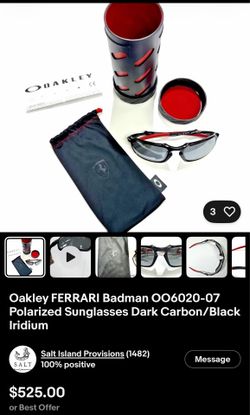 OAKLEY FERRARI BADMAN IRIDIUM SUNGLASSES