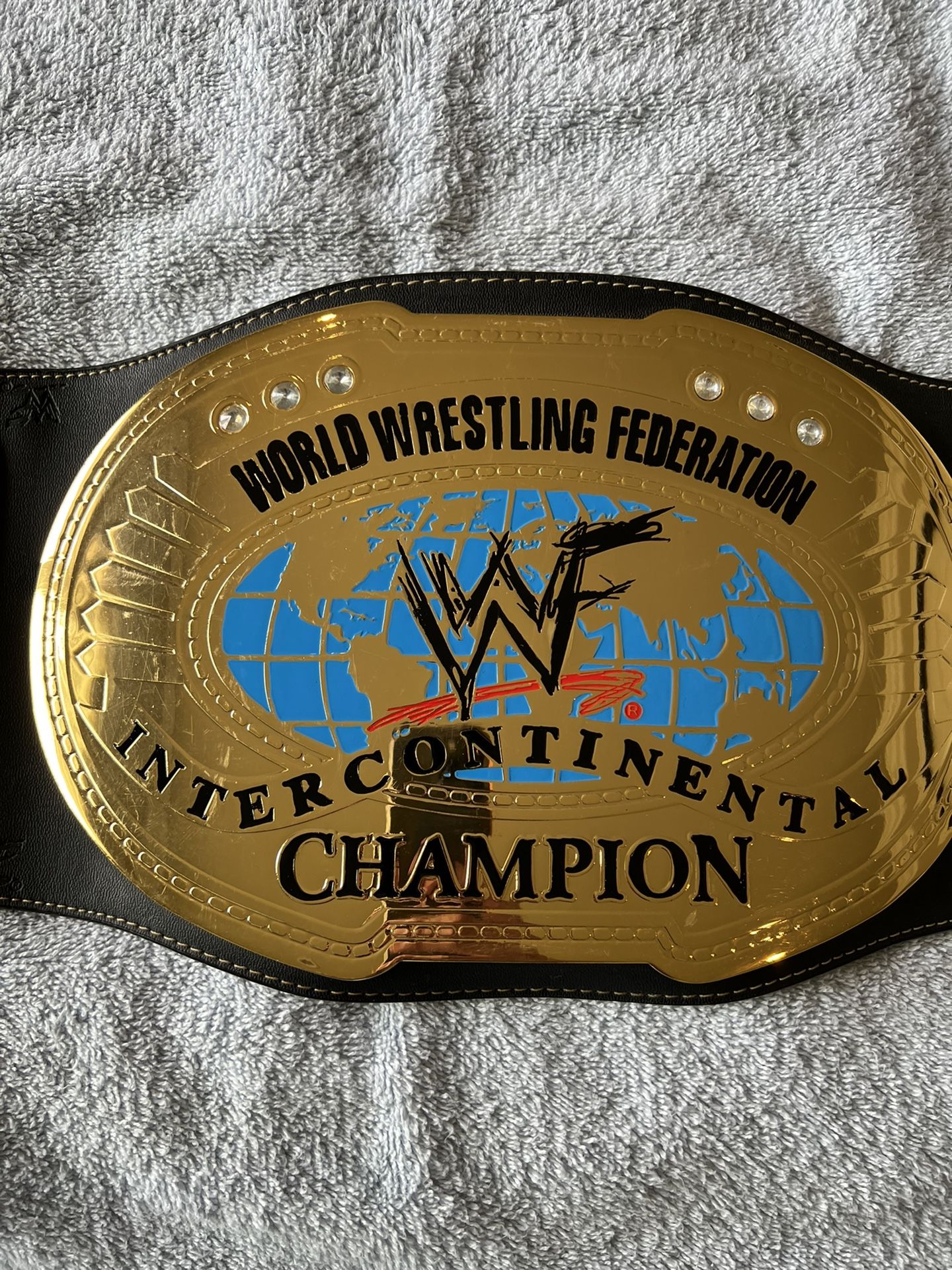 RARE WWF OVAL INTERCONTINENTAL Championship Belt FROM Figures Inc