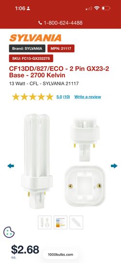 SYLVANIA GX232 2 pin light bulb