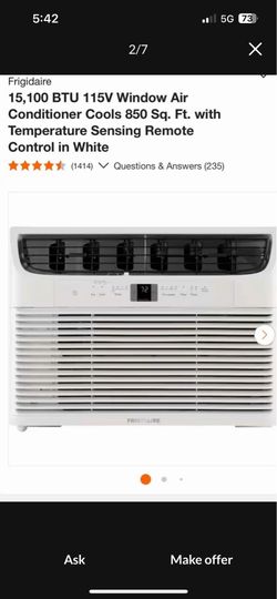 Frigidaire 15,100 BTU 115V Window Air Conditioner Cools 850 Sq. Ft. with Temperature Sensing Remote Control in White