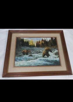 MANUEL MANSANAREZ ARTWORK, PRINT GRIZZLY BEAR 22"×18"
