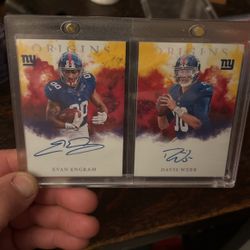 Origins, Rookie Star Dual Signature Book, Davis Webb Evan Engram