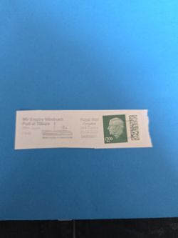 GB king Charles dark green stamp