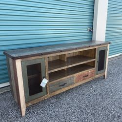BAYSHORE Distressed Multi-Color 76” Wood TV STAND
