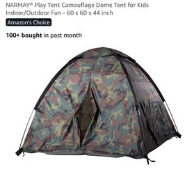 Play Tent Camouflage Dome Tent for Kids Indoor/Outdoor Fun - 60 x 60 x 44 inch $15