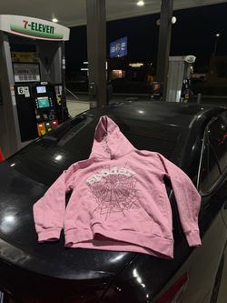 Sp5der Pink Hoodie Spider Web Graphic