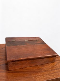 Vintage Wood Lap Desk – Hinged Writing Box